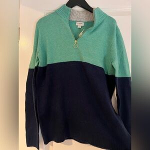 J. Crew Factory Green and Navy Sweater